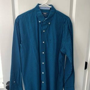 Izod Men's Blue Plaid Shirt Size M